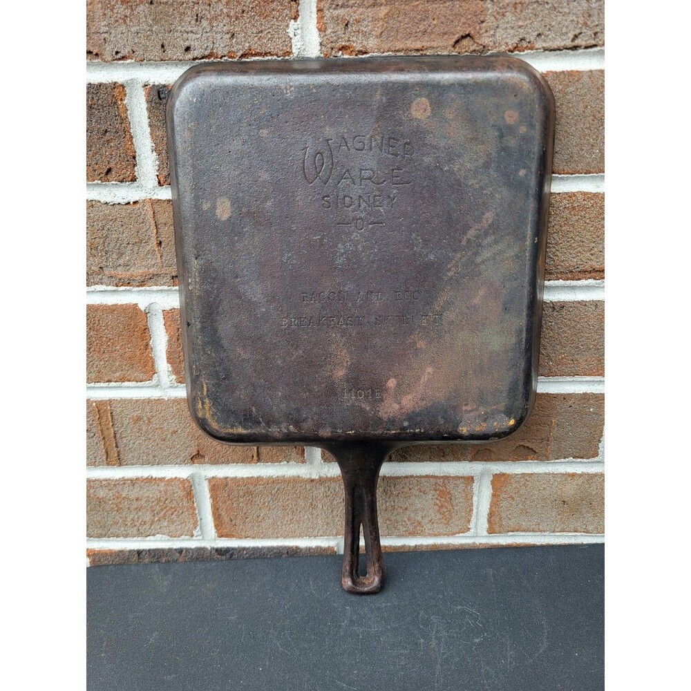 Wagner Ware Sidney -O- Bacon & Egg Breakfast Skillet #1101E Cast Iron Griddle